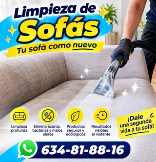 Limpieza y desinfeccion de sofa