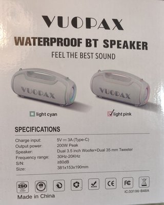 Altavoz Bluetooth VUOPAX B48A 200W portátil
