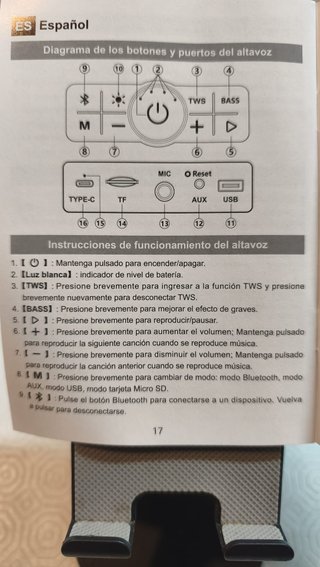Altavoz Bluetooth VUOPAX B48A 200W portátil