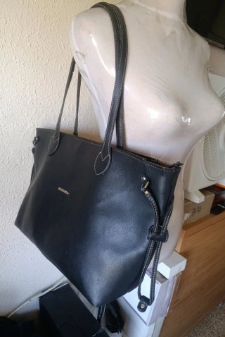 El Potro Bolso Cesta Tote/Angula Negro/43x28x11cm