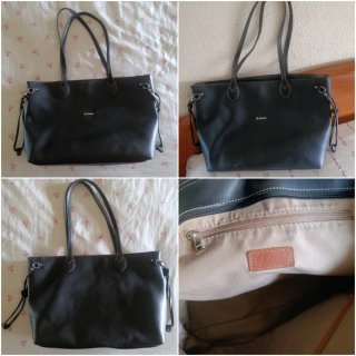 El Potro Bolso Cesta Tote/Angula Negro/43x28x11cm