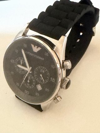 Reloj Emporio Armani Negro y Plateado