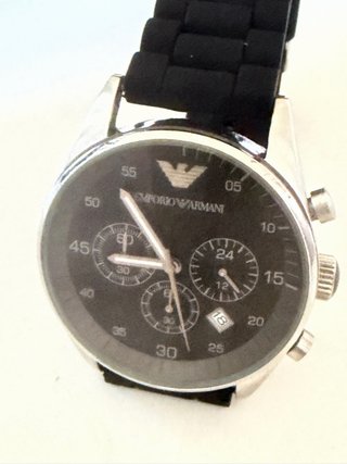 Reloj Emporio Armani Negro y Plateado
