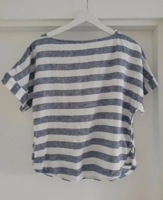 Camisa Zara Verano Rayas Azul Blanco