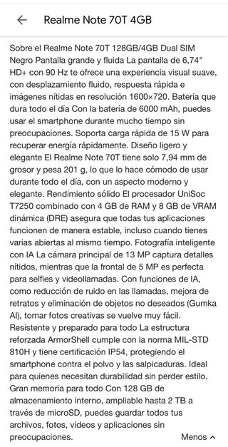 Realme 70T negro