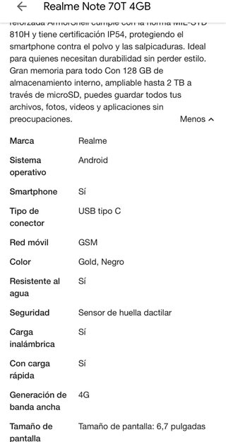 Realme 70T negro