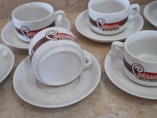 6 Tazze Piattino Ciokissima Perugina 1987 Tognana