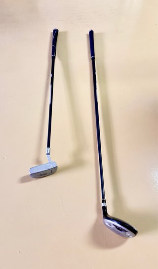 Carro y Palos de Golf Junior (Madera y Putter)