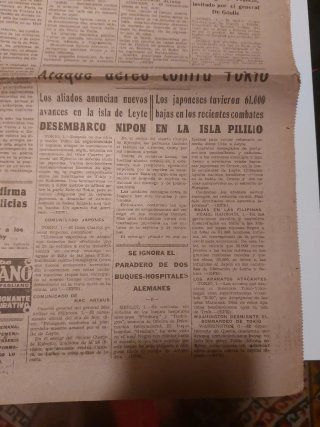 Periódico Yugo Falange II Guerra Mundial 1944