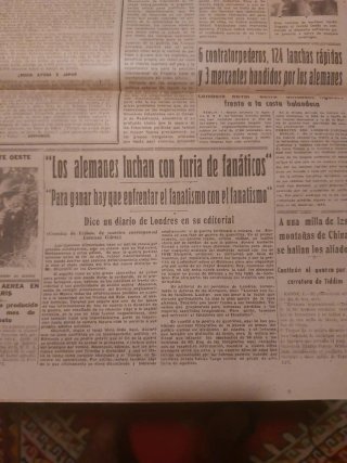 Periódico Yugo Falange II Guerra Mundial 1944