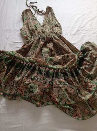 Vestido largo estampado poliéster