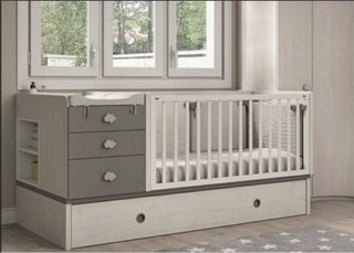 Cuna convertible en habitación