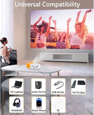 VBESTLIFE Mini Proyector 1080p Portátil HDMI