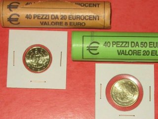 2 Monedas 20 y 50 céntimos San Marino 2008, s/c