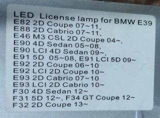 Plafones matrícula originales BMW