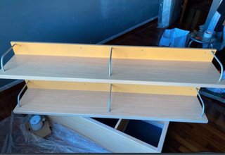 Estantería madera y metal beige/amarilla