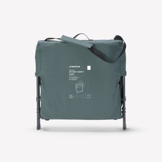 Mueble de cocina de camping L, plegable y con mampara