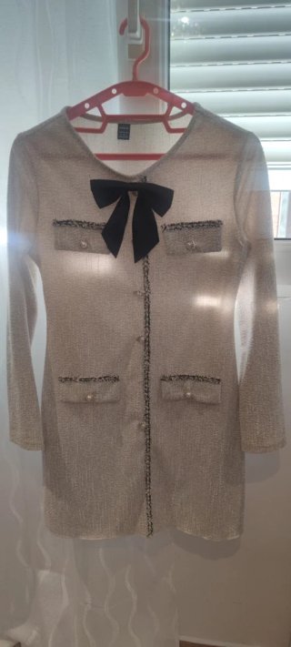 Vestido SHEIN Beige/Dorado Talla M