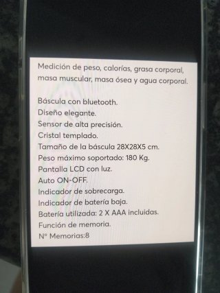 Báscula Aura con  Bluetooth y medicion datos