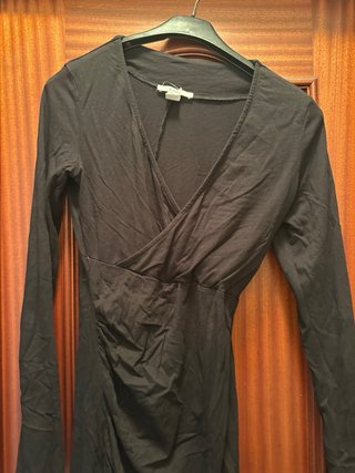 Vestido negro manga larga talla S