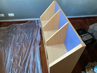 Estantería modular 6 cubos azul y madera