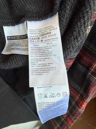 Sudadera cuadros escoceses capucha LEVIS talla XXL