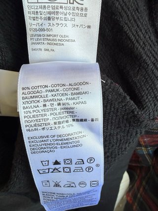 Sudadera cuadros escoceses capucha LEVIS talla XXL