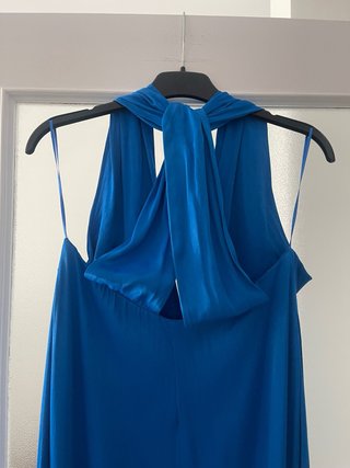 Mono largo Zara satinado azul