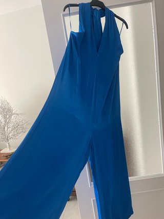 Mono largo Zara satinado azul