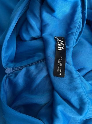 Mono largo Zara satinado azul