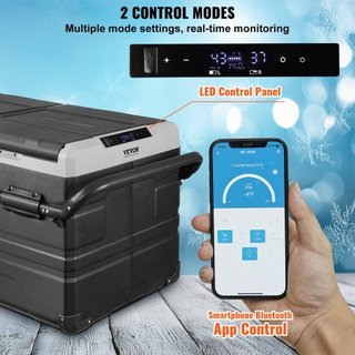 Refrigerador de Coche, Refrigerador de Coche de 12 Voltios, Congelador Portátil de Doble Zona de 115 L con Ruedas y Asa, -4℉-68℉, Compresor Enfriador de 12/24V DC y 100-240V AC para Exterior, Camping