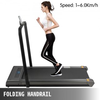 Caminadoras Bajo Escritorio Caminadoras para Correr, Caminadora LED para Correr en Casa con Control Remoto, Caminadora Slim Portátil para Ejercicio en Interior con Velocidad de 1-6.0 km/h (Plata, ...