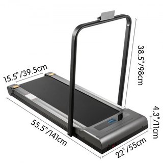 Caminadoras Bajo Escritorio Caminadoras para Correr, Caminadora LED para Correr en Casa con Control Remoto, Caminadora Slim Portátil para Ejercicio en Interior con Velocidad de 1-6.0 km/h (Plata, ...