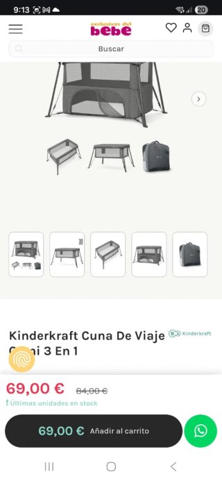 Cuna de viaje Kinderkraft
