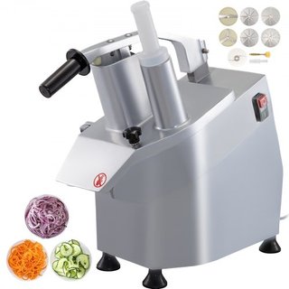 JKC-300 Cortadora Eléctrica de Verduras con 6 Discos de Corte, procesador de alimentos 550W procesador de verduras Acero Inoxidable + Aleación de Aluminio Fundido
