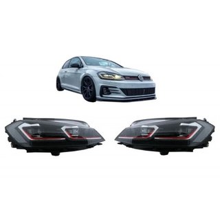 Faros delanteros Red edition Led para VW Golf 7.5