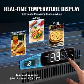 Estación de Preparación de Condimentos Refrigerada, Estación de Condimentos Refrigerada de 145 W para Encimera, con 8 Bandejas 1/6, Cuerpo de Acero Inoxidable 304 y Tapa de PC, Mesa de Preparación...