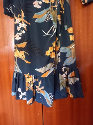 Vestido estampado floral manga larga
