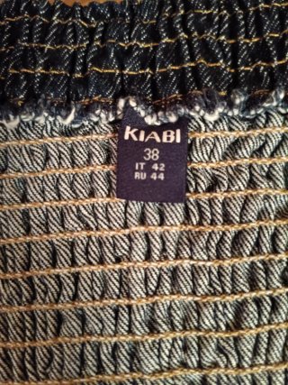 Top jeans blu scuro con bottoni