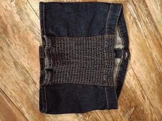 Top jeans blu scuro con bottoni