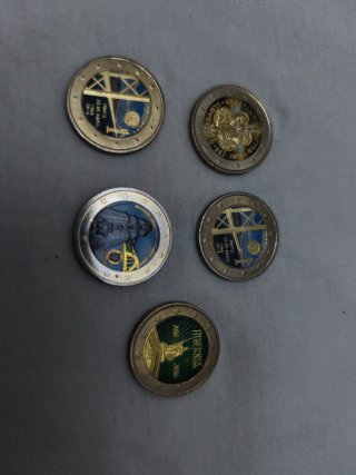 Lote 5 Monedas 2 Euros Coleccionables