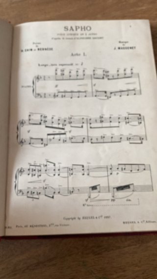 Sapho Alphonse Daudet J. Massenet Parigi 1897