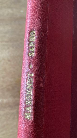 Sapho Alphonse Daudet J. Massenet Parigi 1897