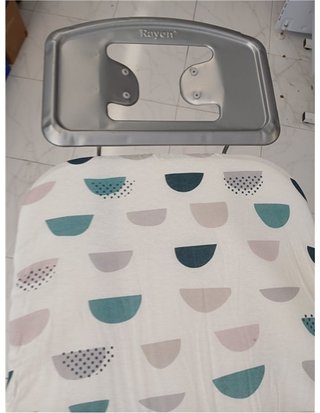 Rayen | Ironing Board - Basic Range | Adjustable Height | Metal Mesh | Ironing Rest | Grey Structure and White Printed Cover | M