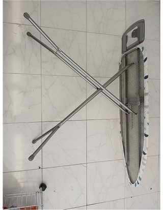 Rayen | Ironing Board - Basic Range | Adjustable Height | Metal Mesh | Ironing Rest | Grey Structure and White Printed Cover | M