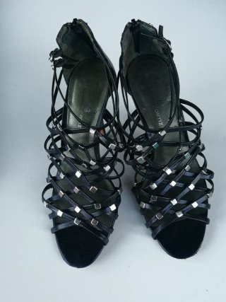Sandalias Gloria Ortiz Piel Negras Talla 36
