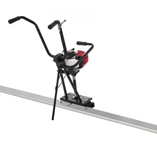 Gas Concrete Power Screed, con juego de barra recta de borde de aluminio de 2445 mm, motor vibratorio de acabado de cemento de 4 tiempos con mangos ajustables en altura, herramientas de concreto d...