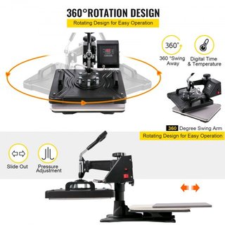 5 en 1 Prensa Térmica Digital de 15"x12" y Cortadora de Vinilo de 34" con Software Signmaster