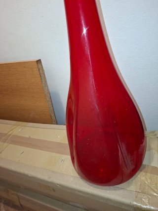 Jarrón Vintage Cristal Rojo
