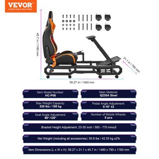 Soporte de Volante de Carreras de Alta Resistencia para Logitech G923/G920/G29 Carga Máxima 150 kg